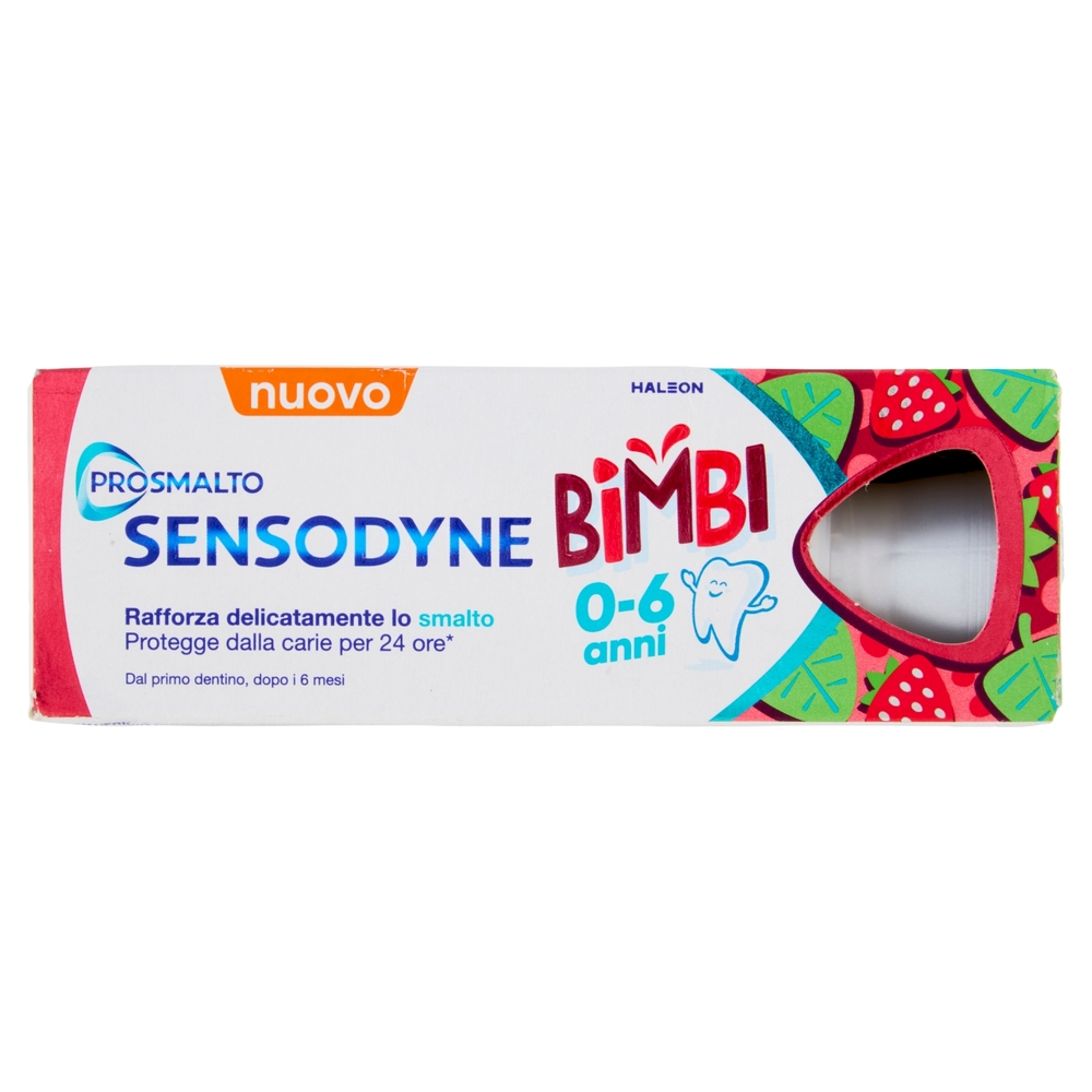 Sensodyne Prosmalto Bimbi, Dentifricio per Bambini 0-6 anni, Aroma Naturale Fragola e Menta, 50 ml